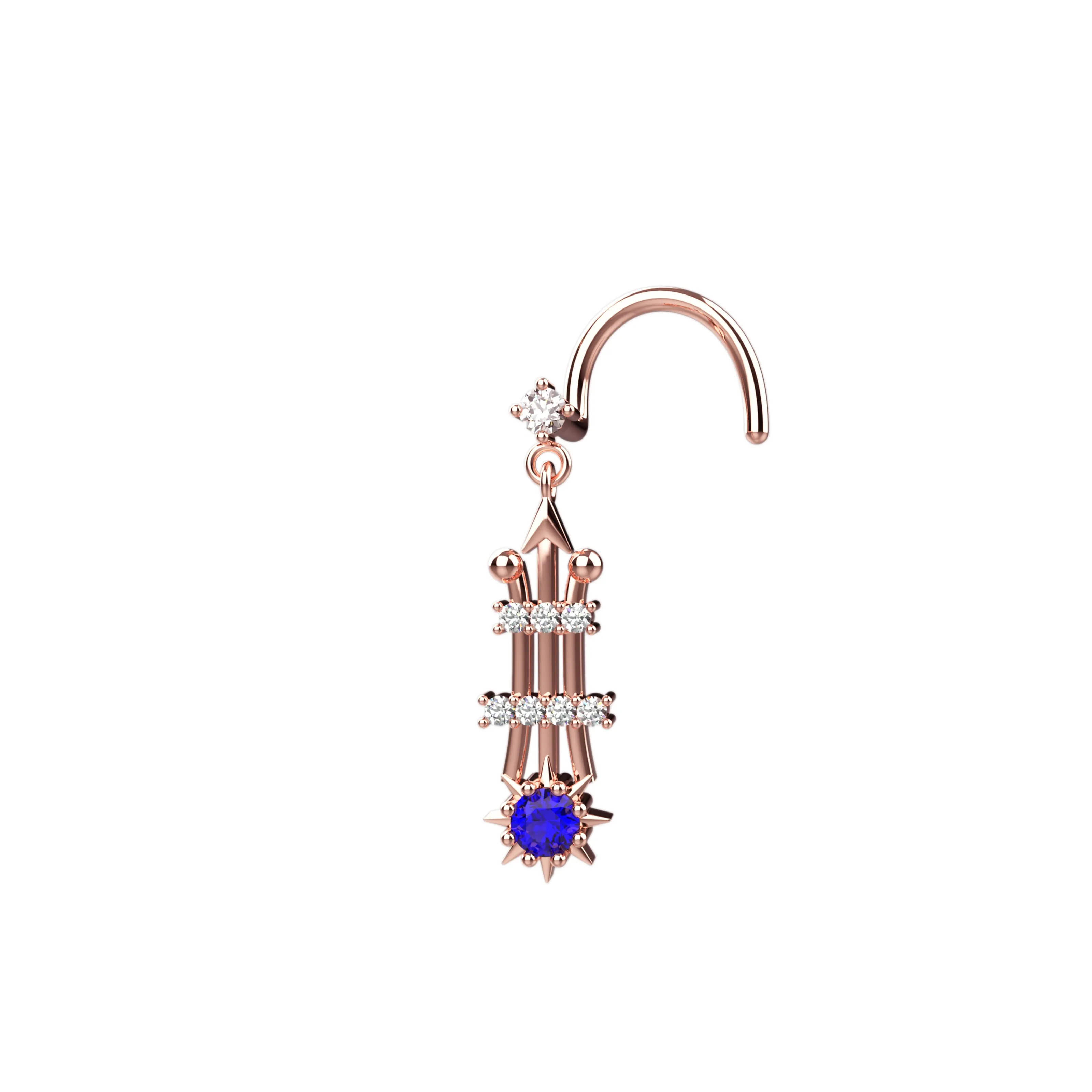 Dangle Nose Ring Indian – Gold Nose Stud for Women