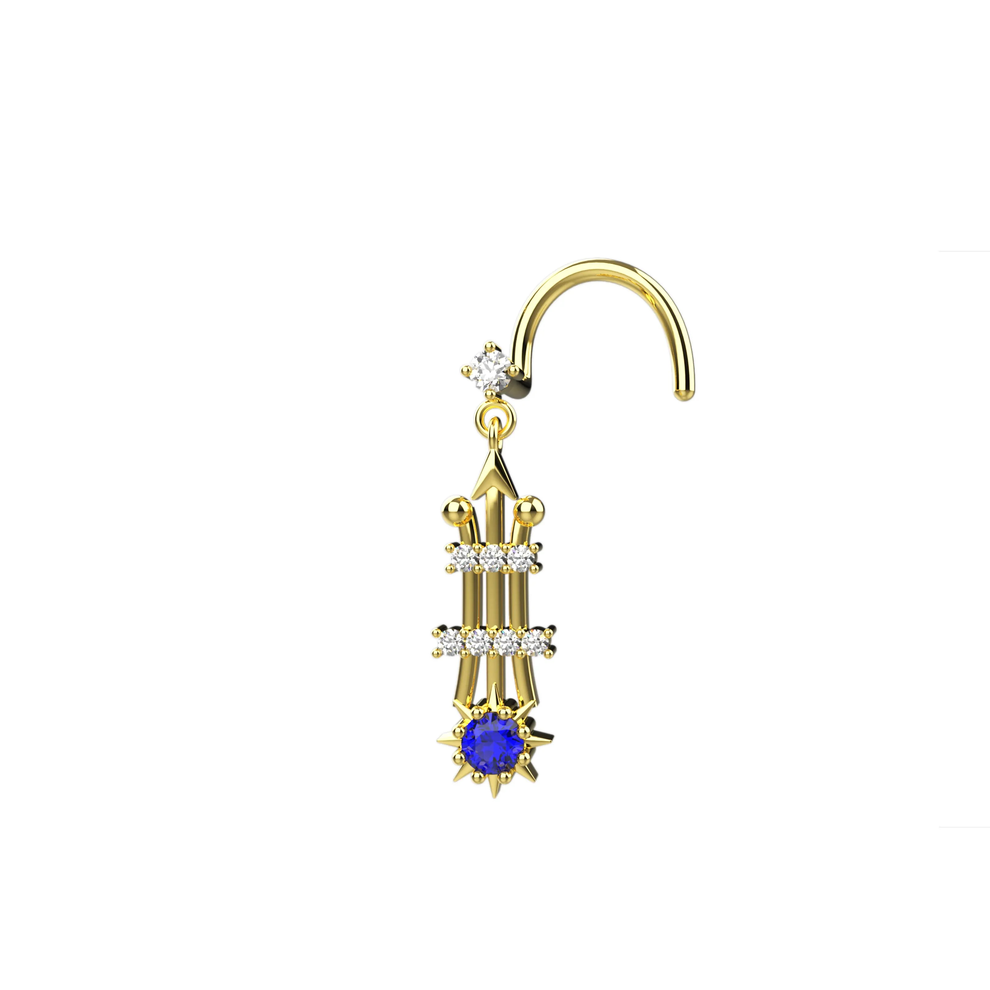 Dangle Nose Ring Indian – Gold Nose Stud for Women
