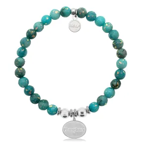 Daughter Charm with Blue Opal Jade Charity Bracelet