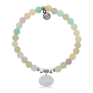 Daughter Charm with Green Yellow Jade Charity Bracelet