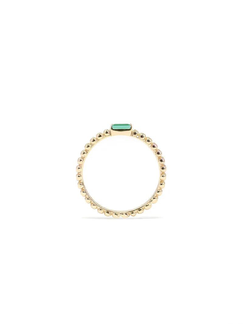 Dew Drop Baguette Stackable Ring
