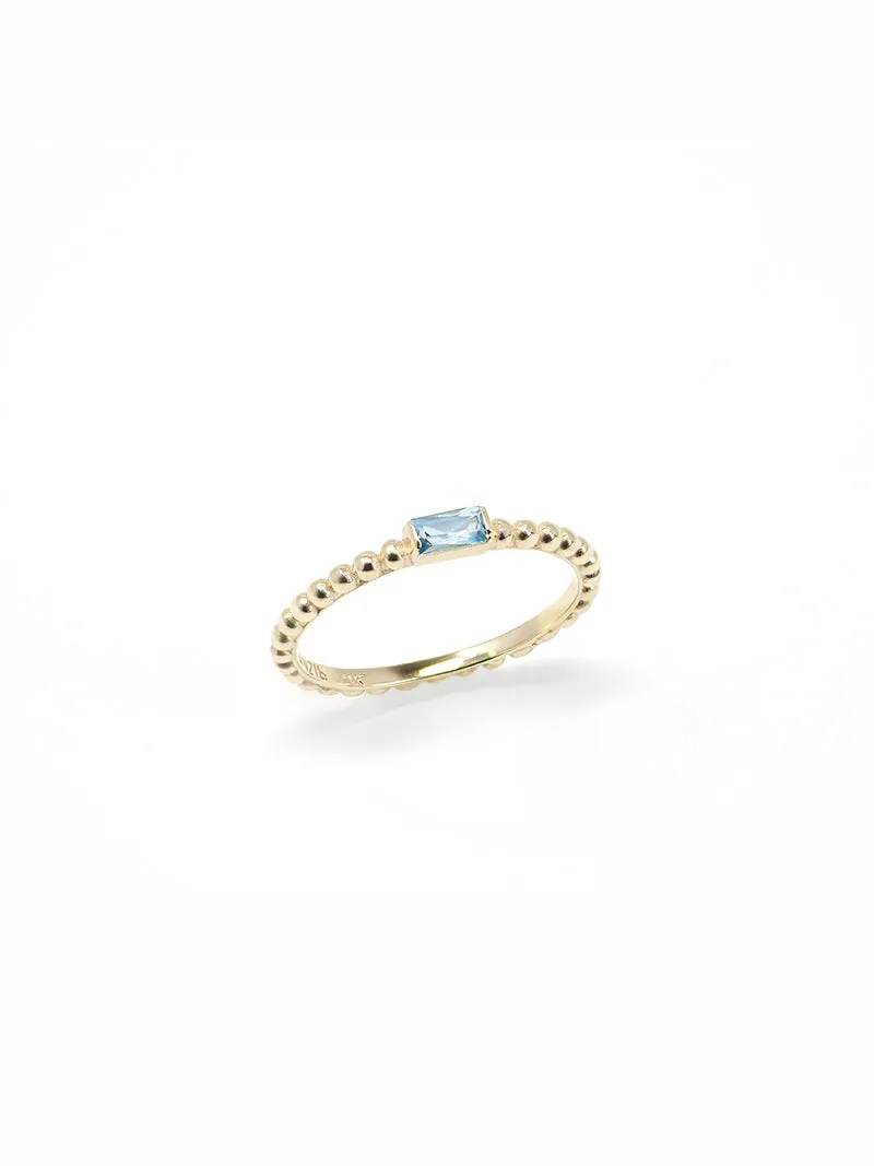 Dew Drop Baguette Stackable Ring