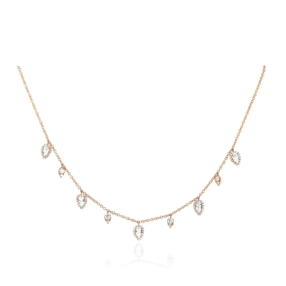 Diamond & White Quartz Ultimate Teardrop Necklace