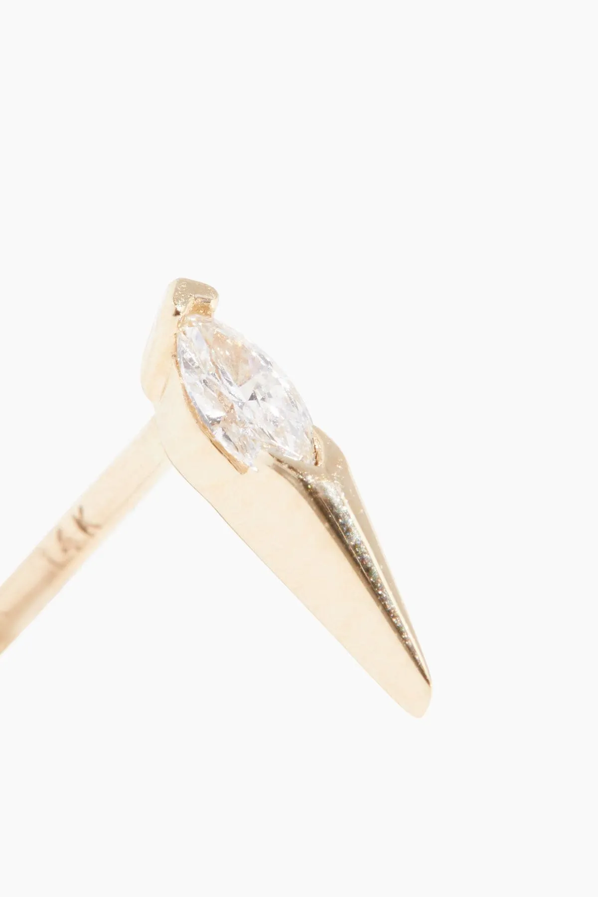 Diamond Dagger Single Stud in 14k Yellow Gold