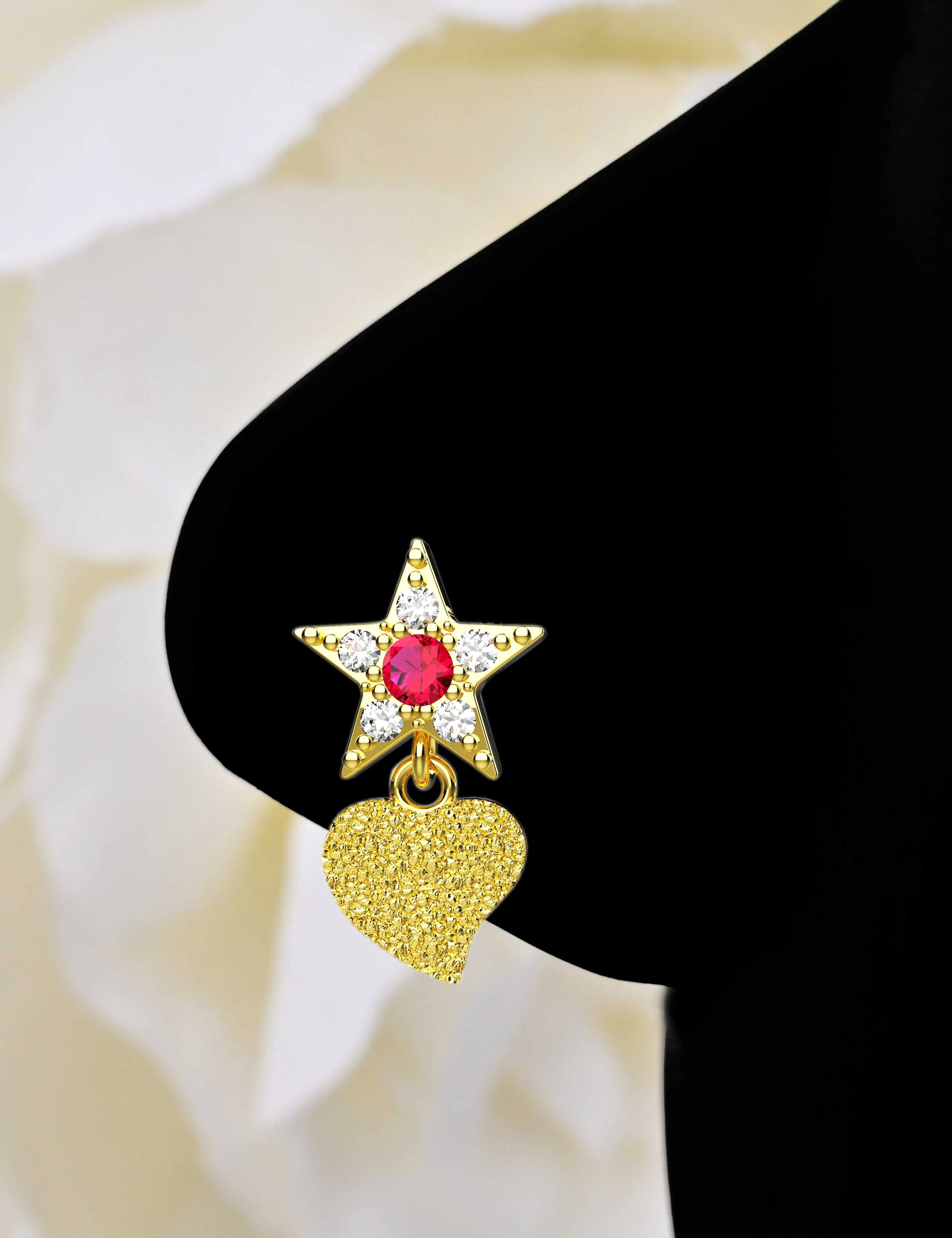 Elegant Dangle Nose Stud – Gold Nose Piercing Jewelry for Women