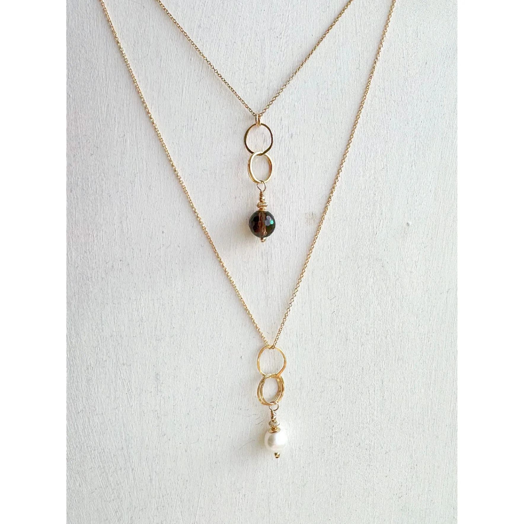 ella drop necklace with smoky quartz