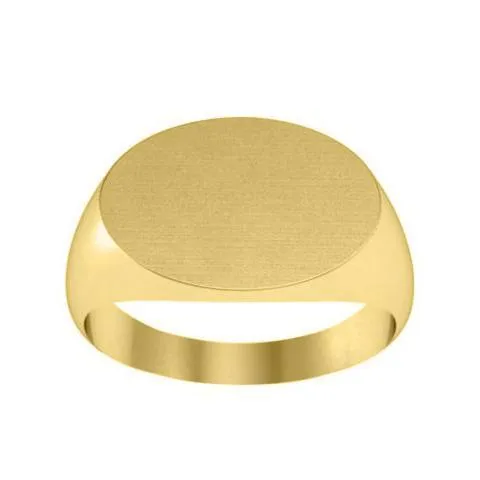 Elongated Oval Signet Ring for Women - 15mm x 10mm