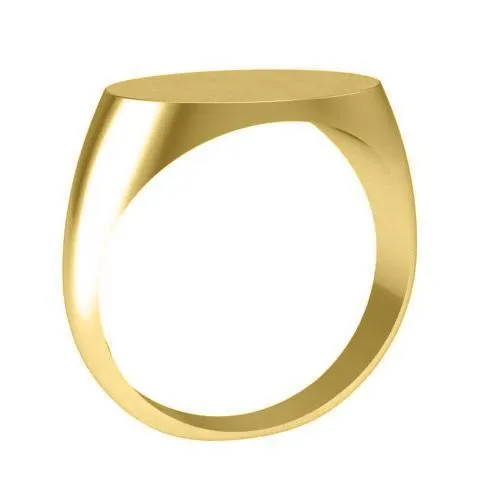 Elongated Oval Signet Ring for Women - 15mm x 10mm