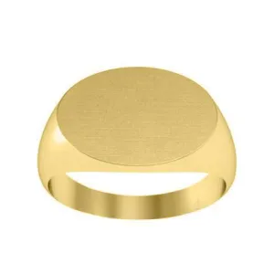 Elongated Oval Signet Ring for Women - 15mm x 10mm