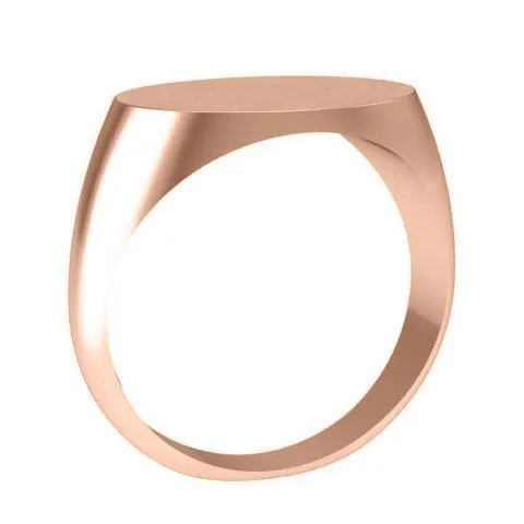 Elongated Oval Signet Ring for Women - 15mm x 10mm