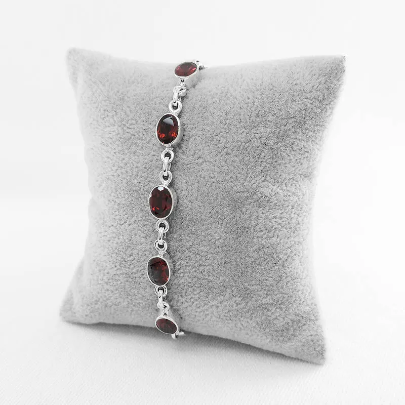 Faceted Garnet Stone Bracelet