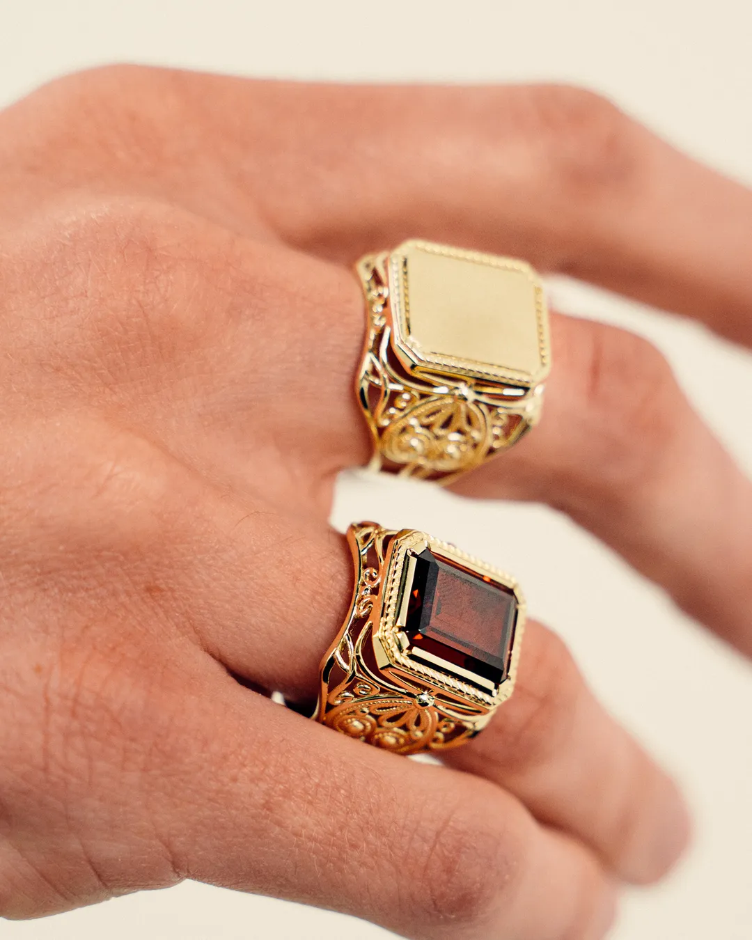 Fancy Spade Signet Style Ring