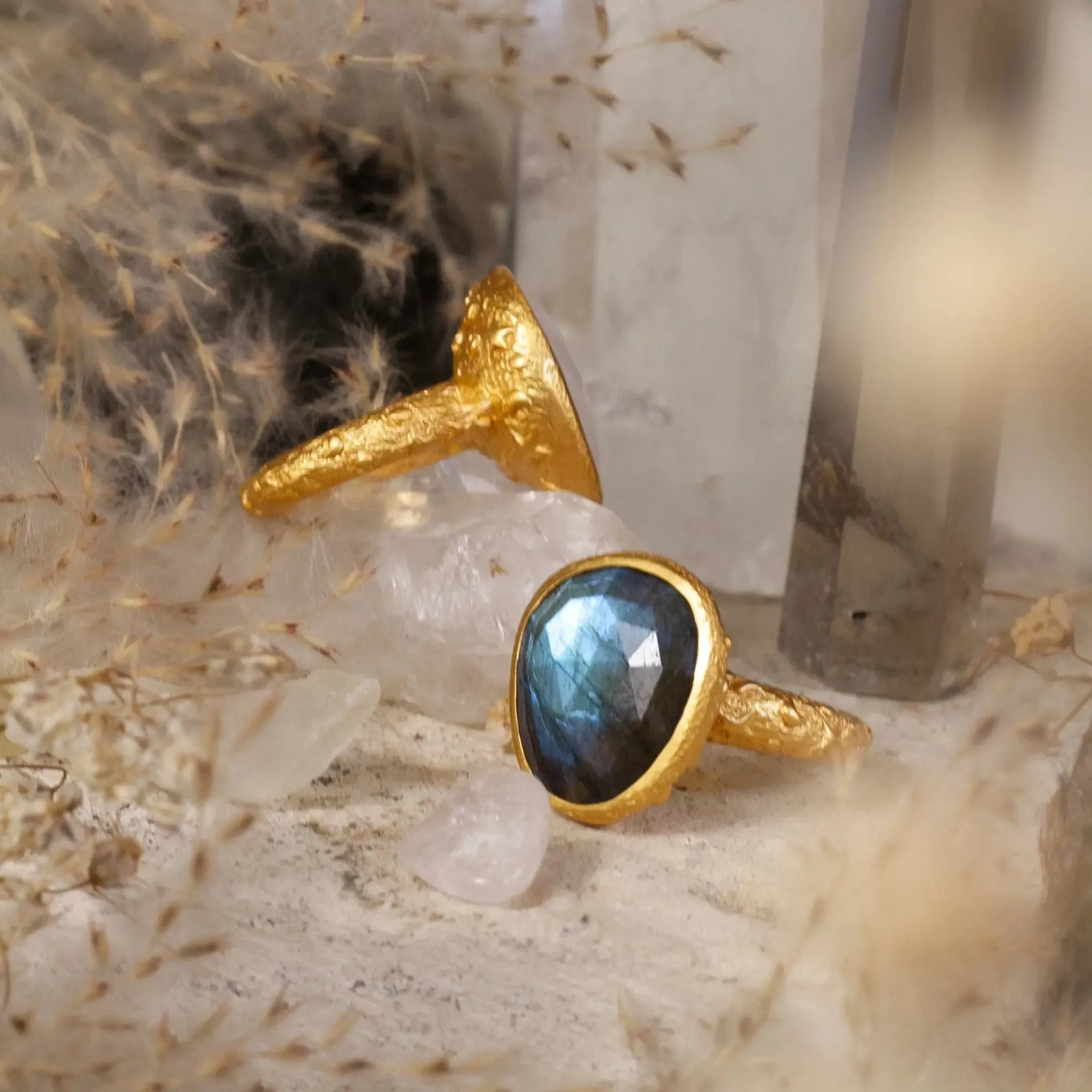 From Darkness to Light Labradorite & Moonstone • Ring