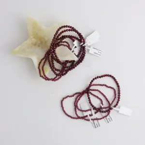 Garnet Bracelet Faceted 3-4mm