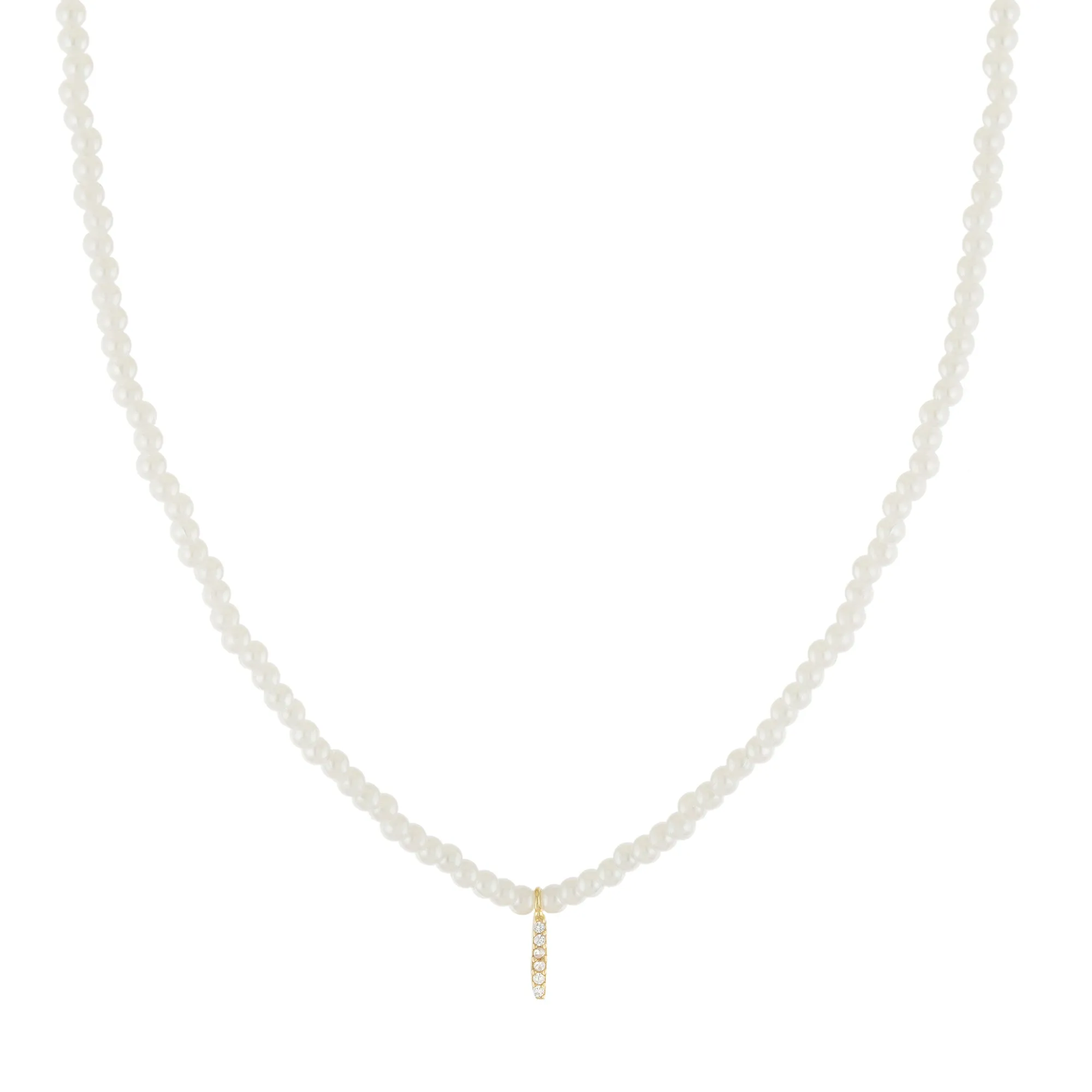 Gold Initial Pearl Necklace