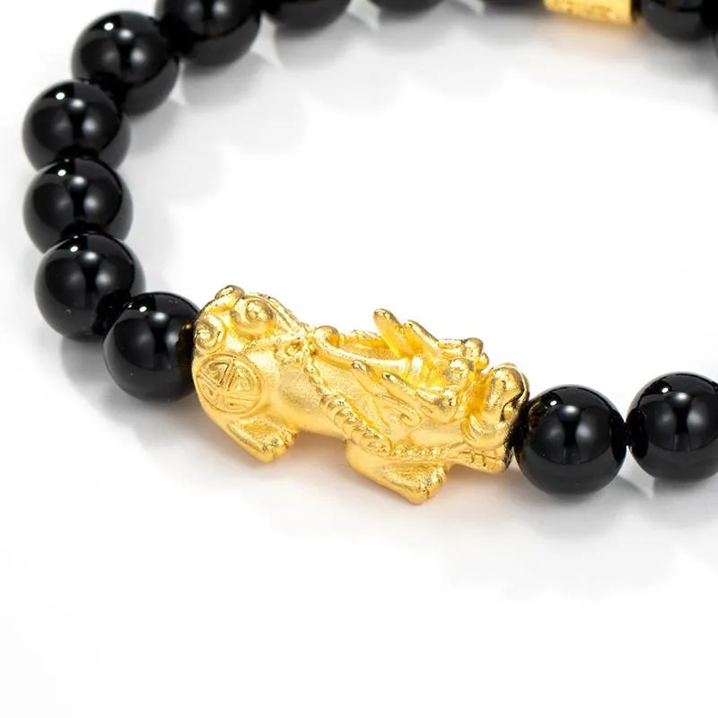 Gold Pixiu Garnet Beads Feng Shui Wealth Bracelet 2021 New Edition
