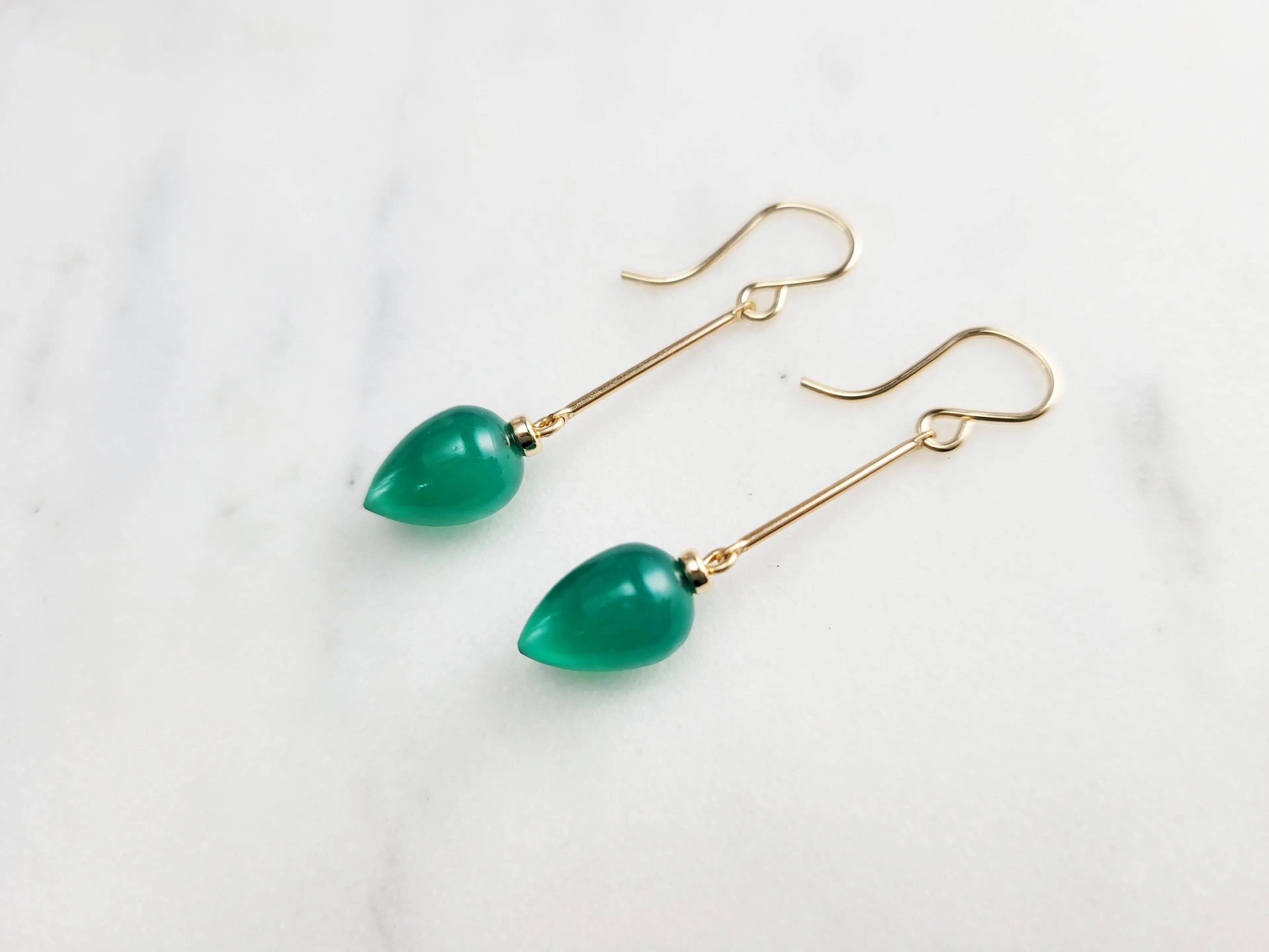 Green Onyx Drop Earrings