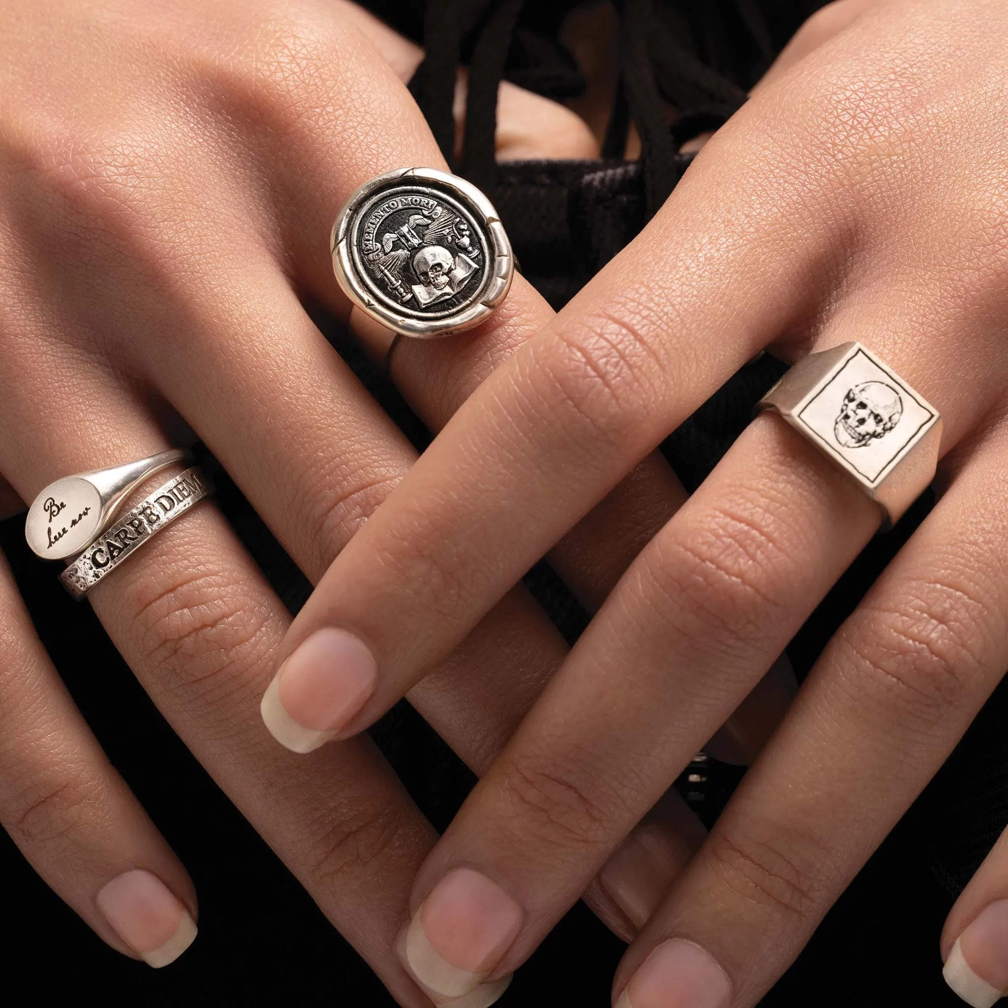 I Am Enough Sideways Oval Signet Ring