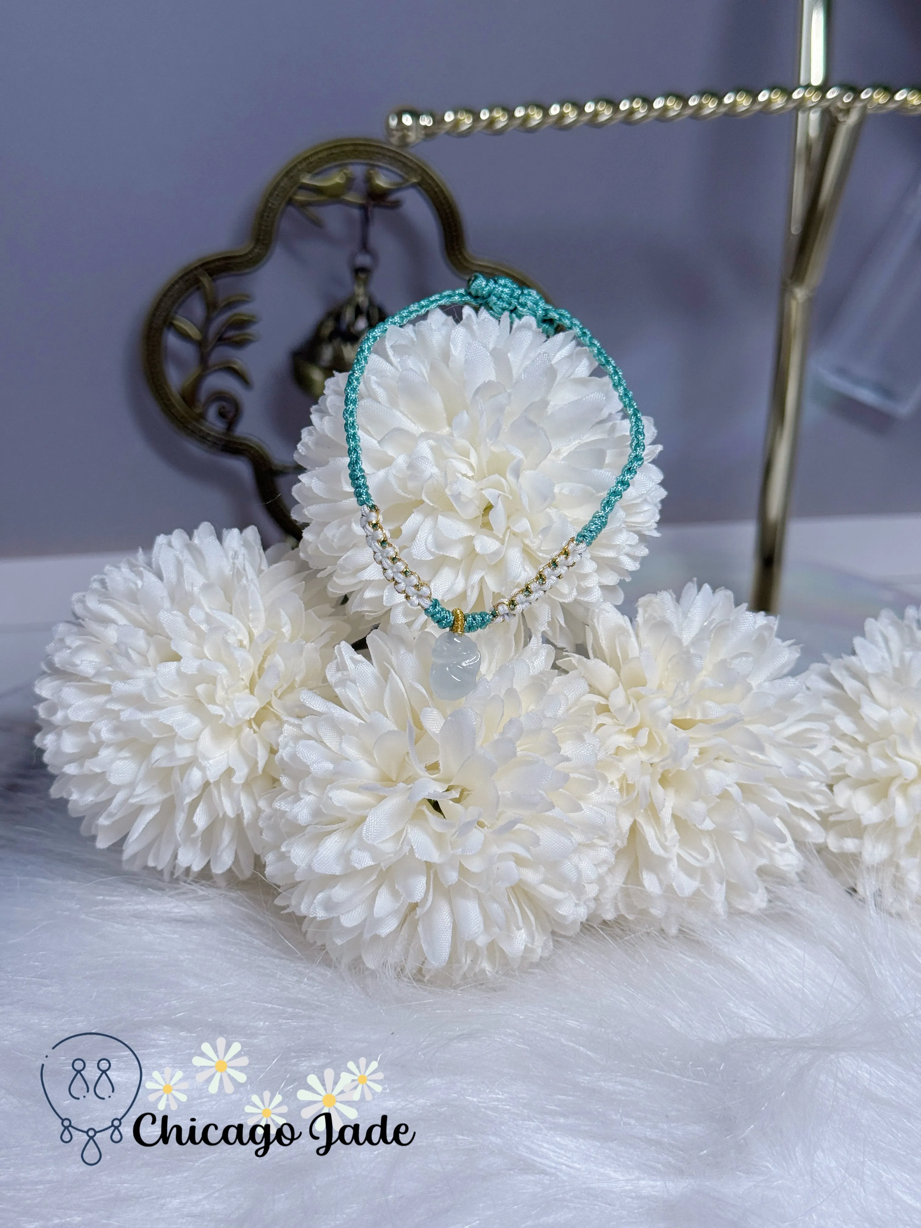 Icy Dainty Princess Fairy Handmade Hand Carved Natural Grade A Type A Authentic Burma Adjustable Bracelet