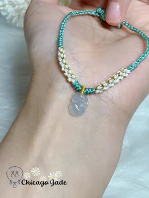 Icy Dainty Princess Fairy Handmade Hand Carved Natural Grade A Type A Authentic Burma Adjustable Bracelet