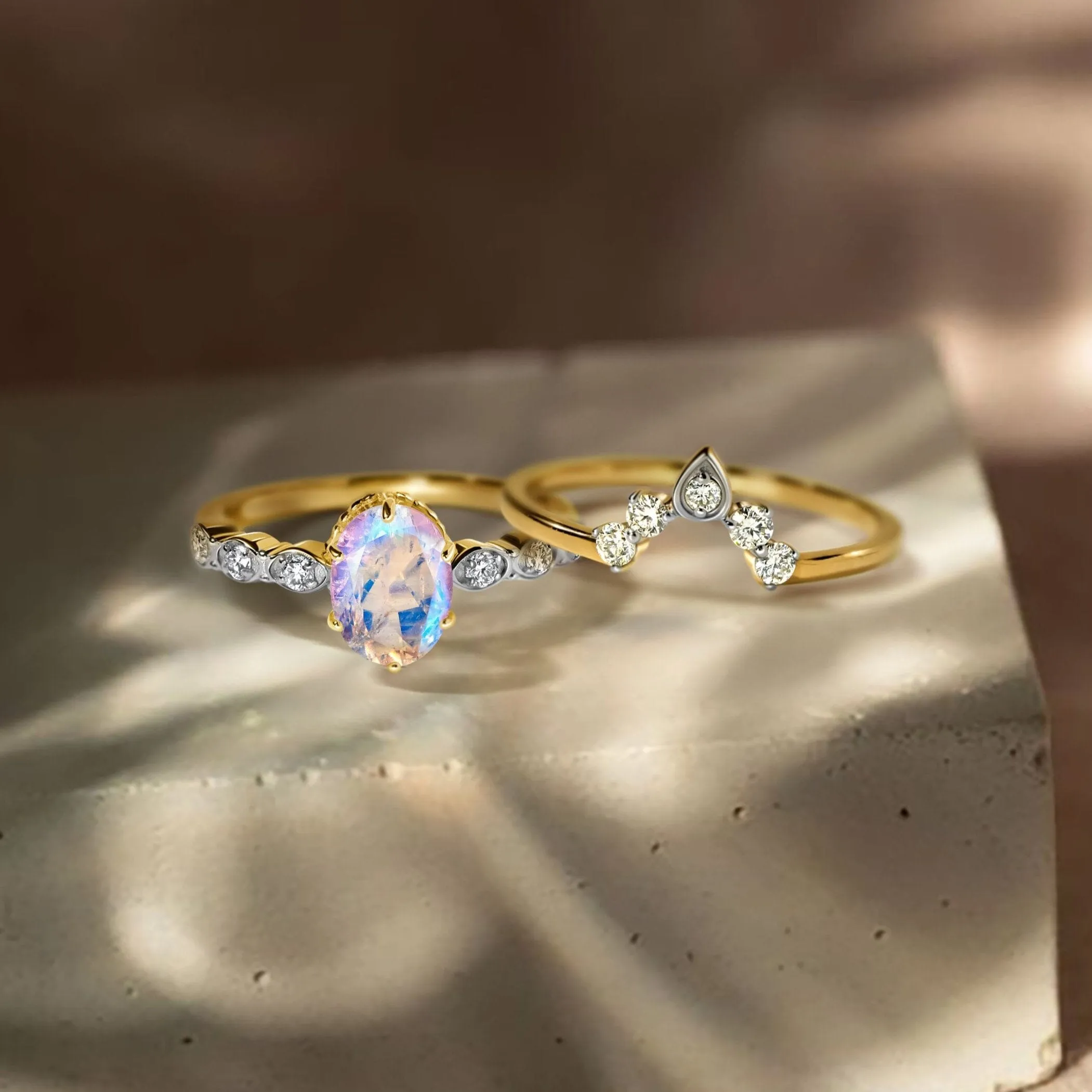 Lab Diamond Mirth Ring & Vow Band