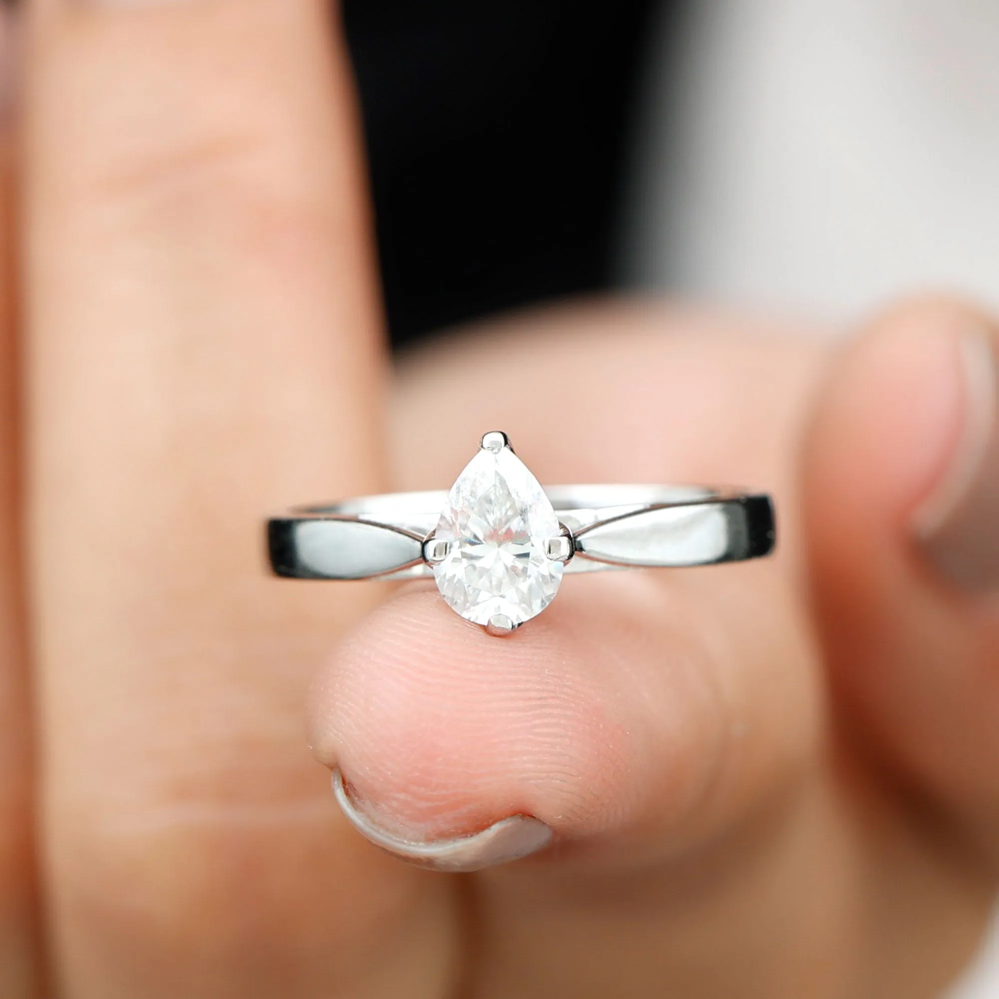 Lab Grown Diamond Teardrop Solitaire Ring