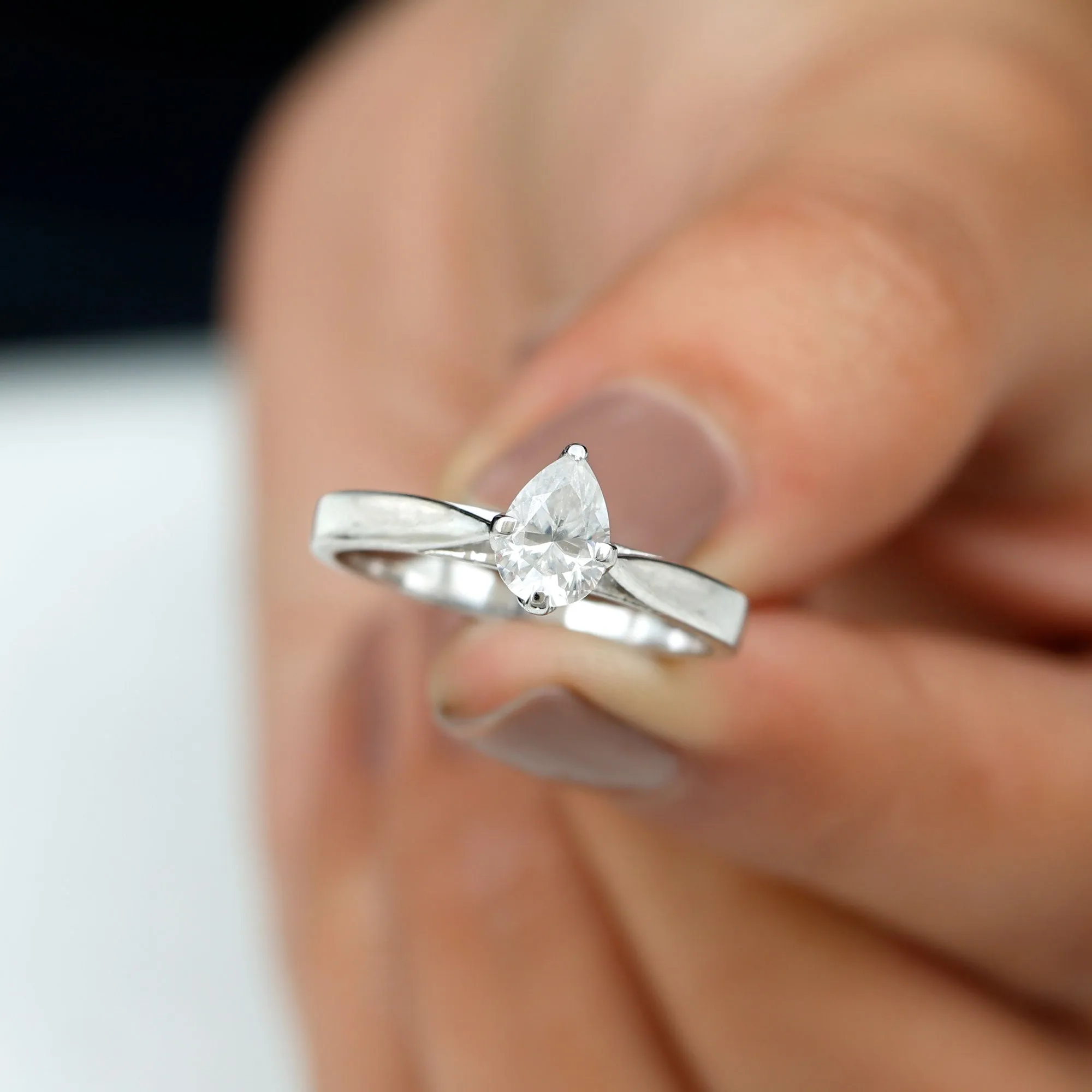 Lab Grown Diamond Teardrop Solitaire Ring