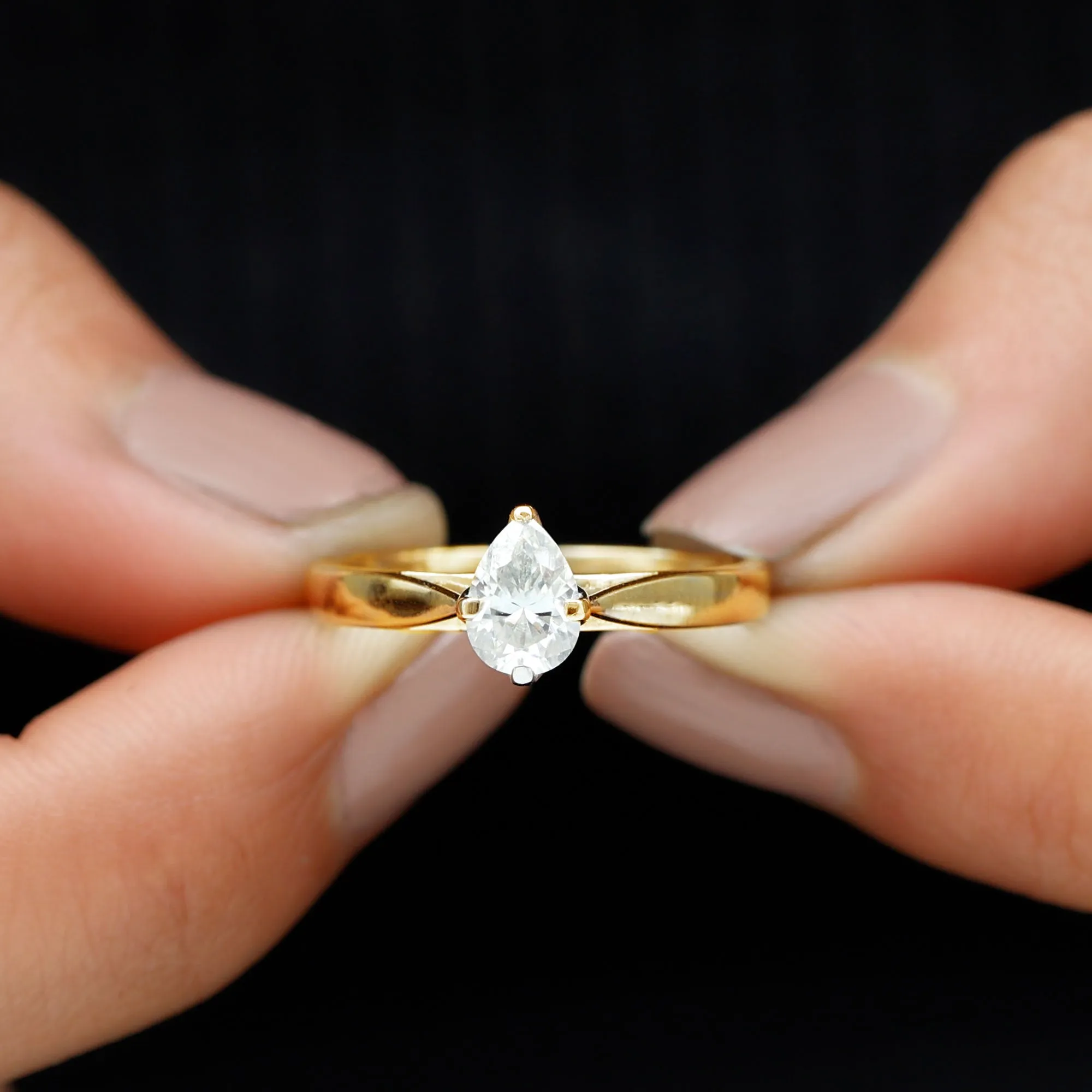 Lab Grown Diamond Teardrop Solitaire Ring