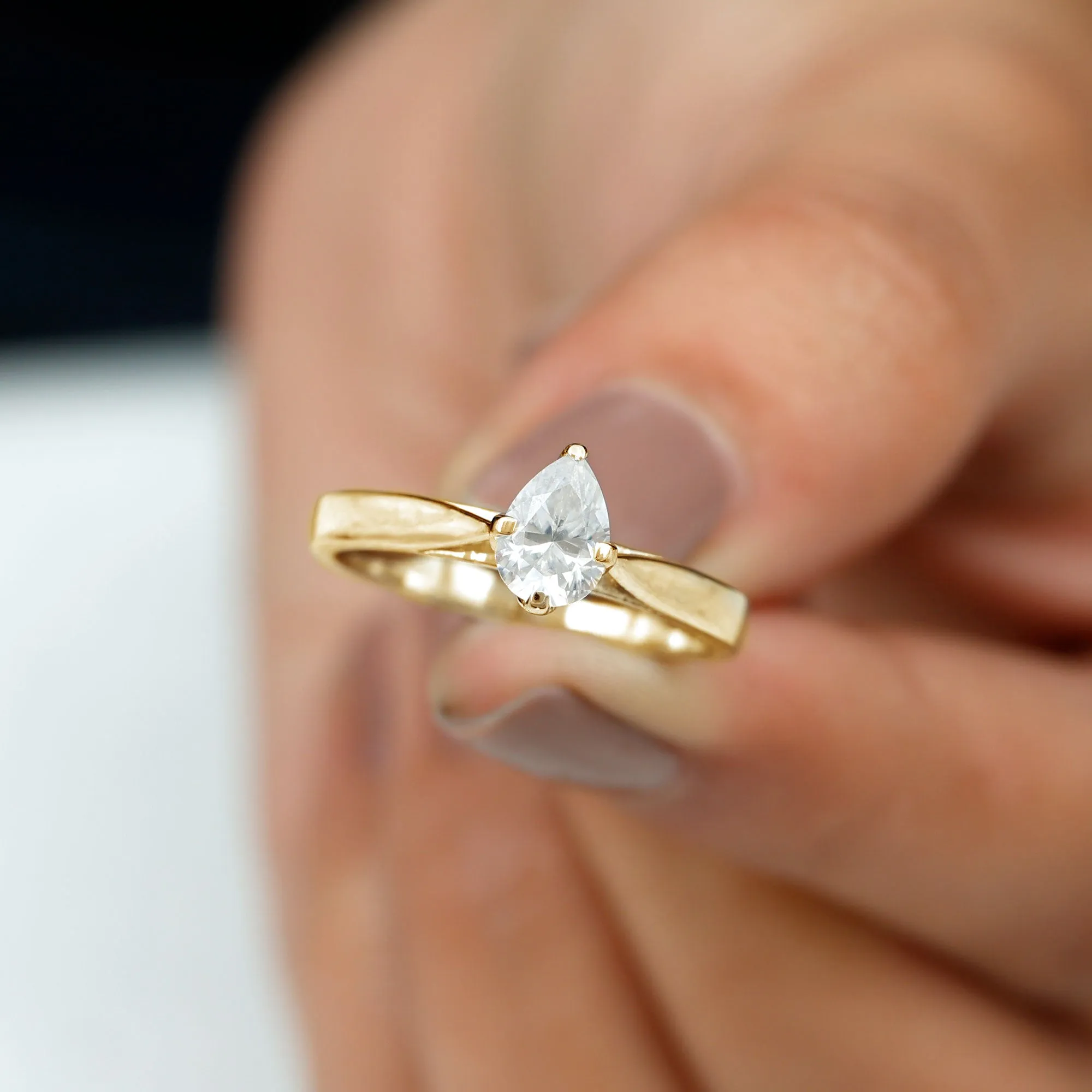 Lab Grown Diamond Teardrop Solitaire Ring