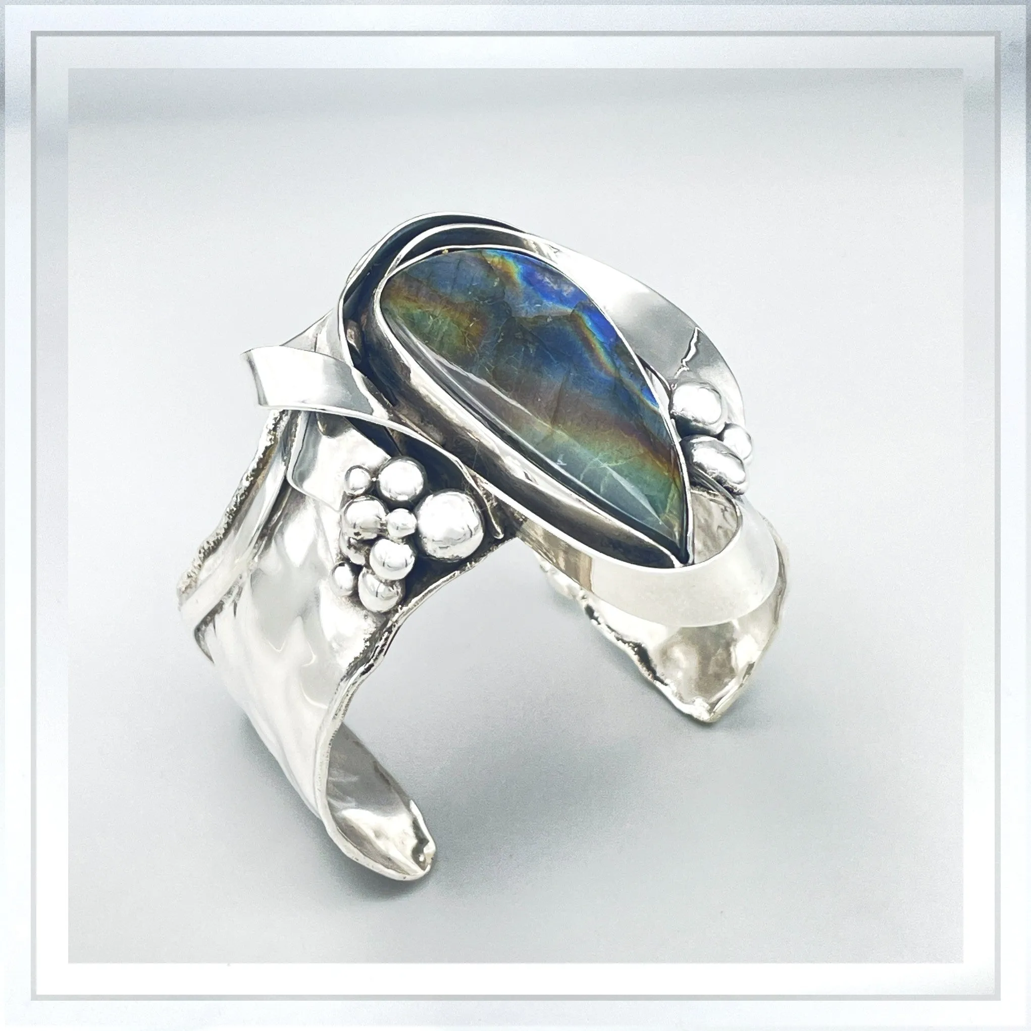 Labradorite Silver Cuff Bracelet