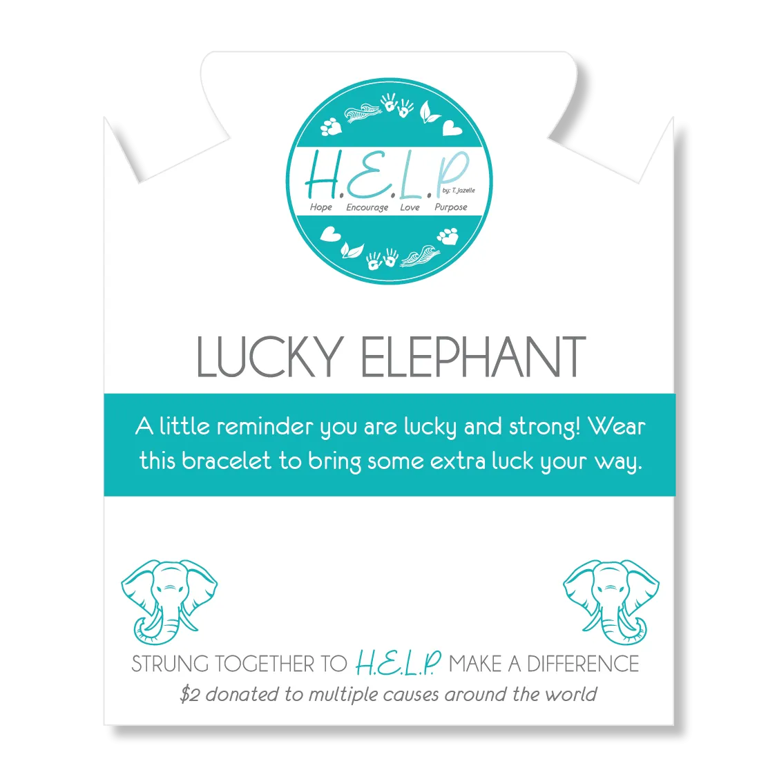 Lucky Elephant Charm with Green Yellow Jade Charity Bracelet