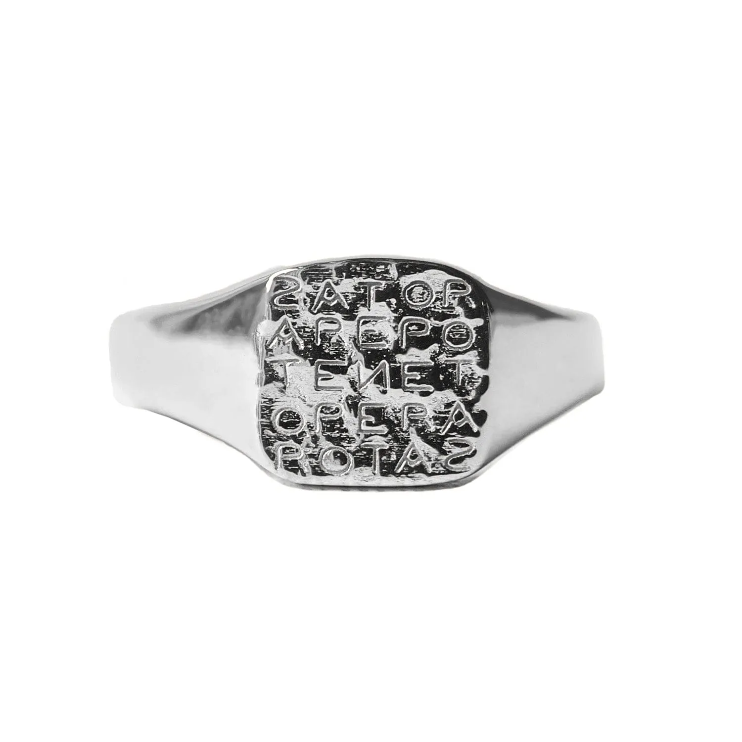 Magic Sator Square Gold Signet Ring