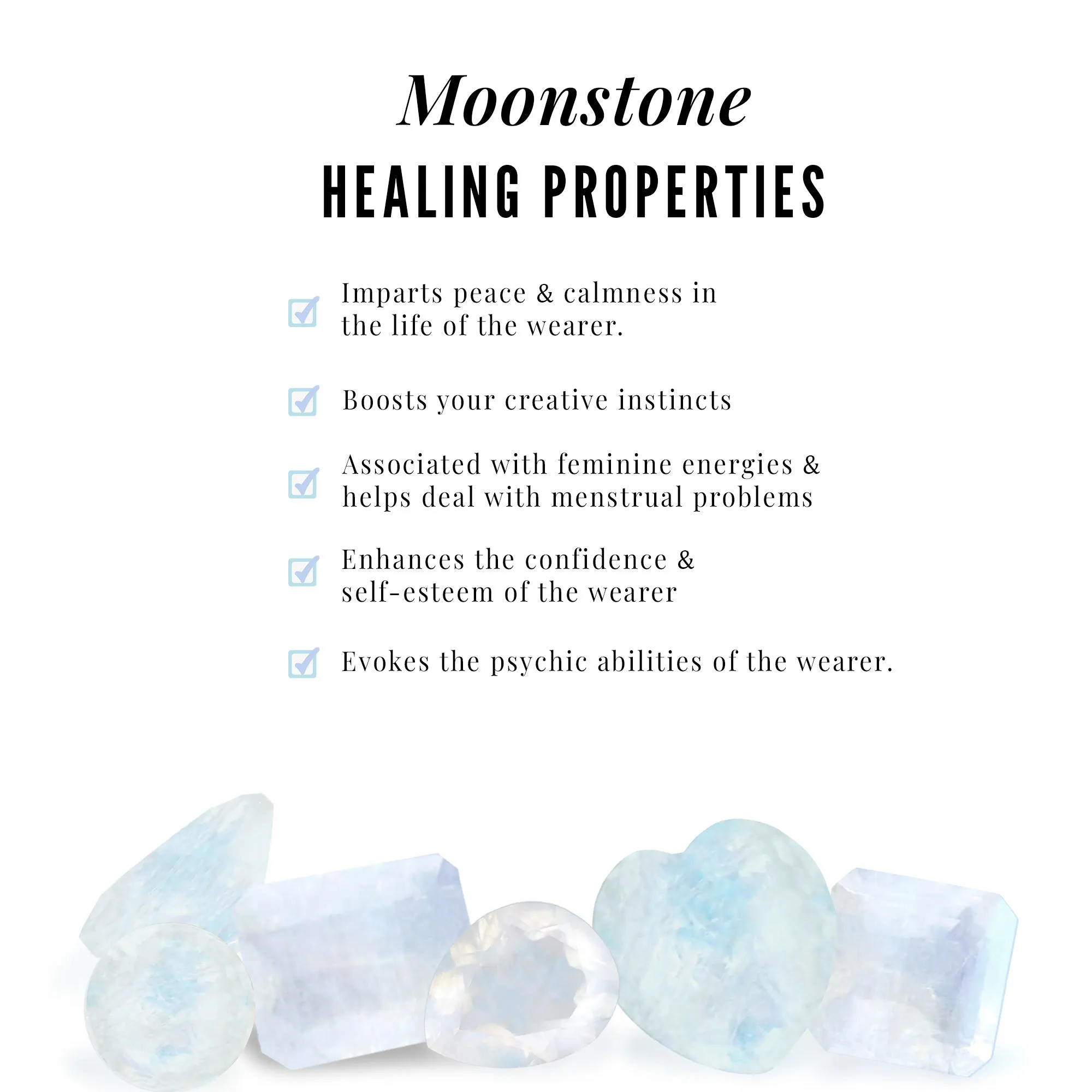 Moonstone and Moissanite Statement Wedding Ring Set