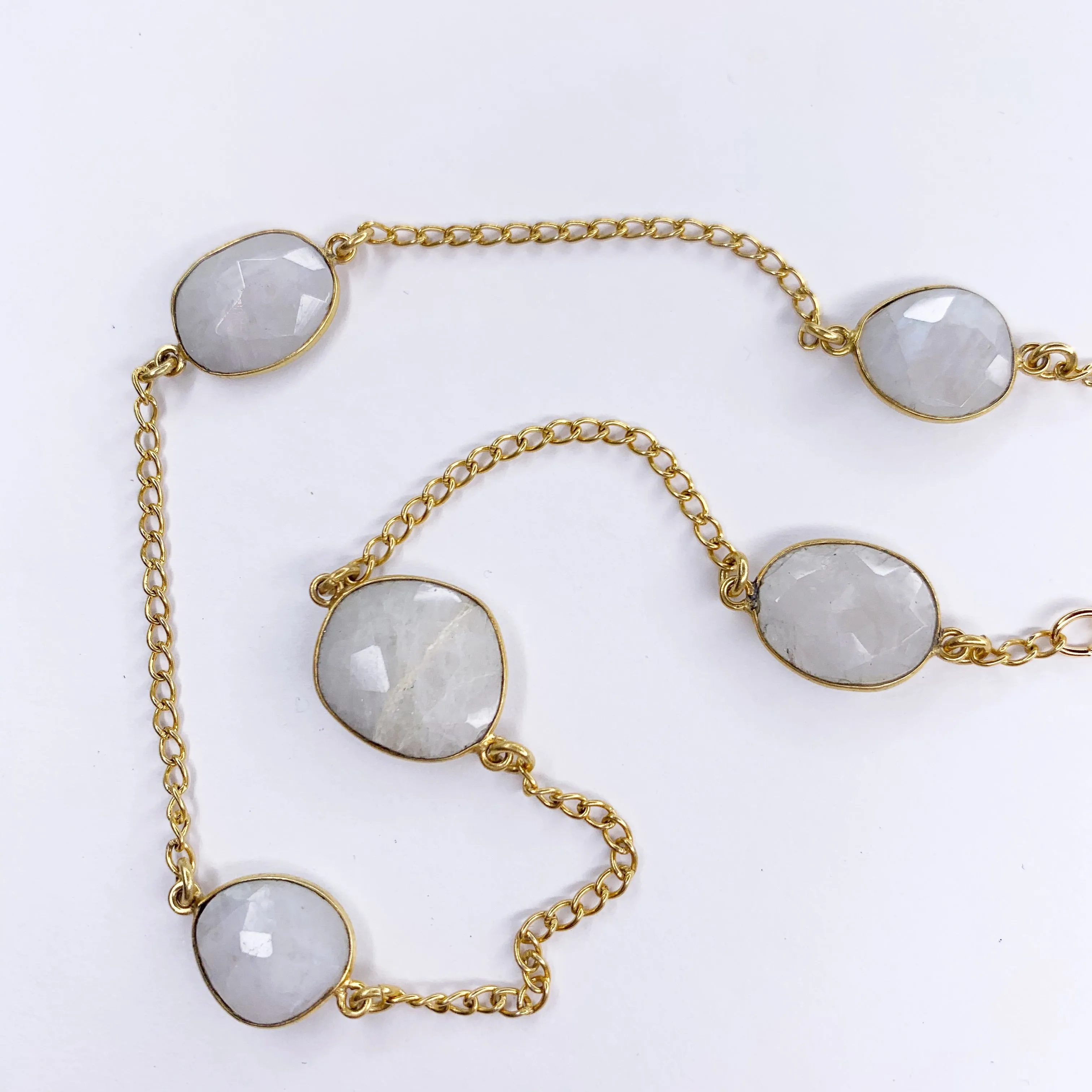 Moonstone Gold Bezel Glasses Strap