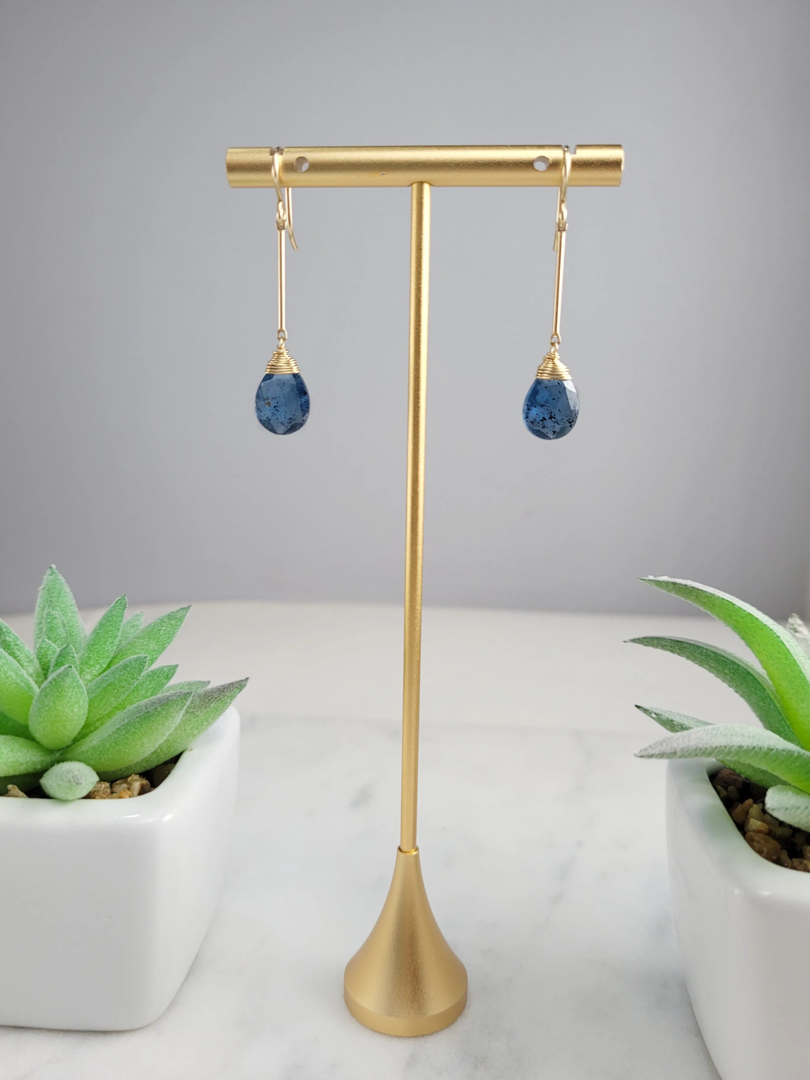 Moss Kyanite Dangle Earrings
