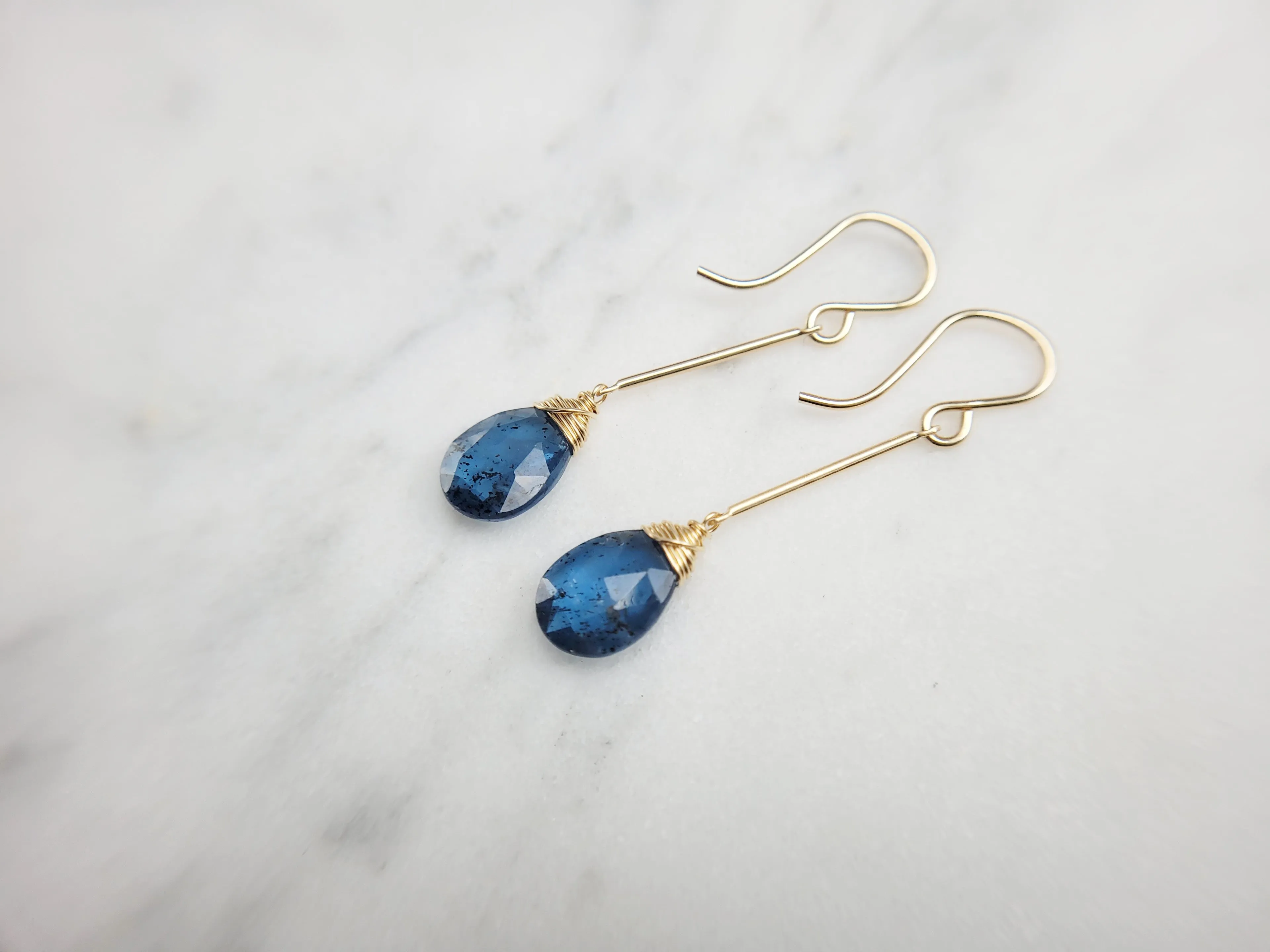 Moss Kyanite Dangle Earrings