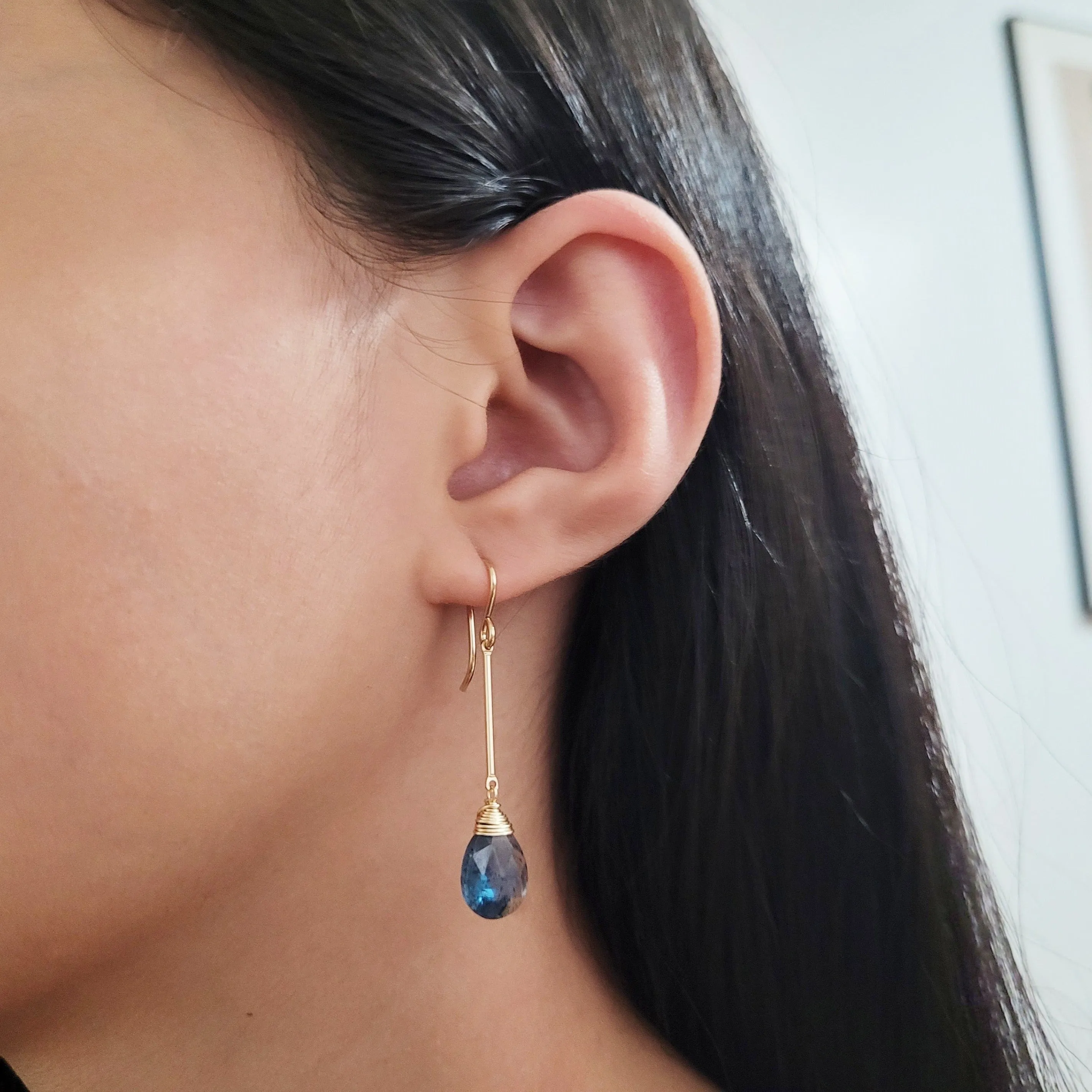 Moss Kyanite Dangle Earrings