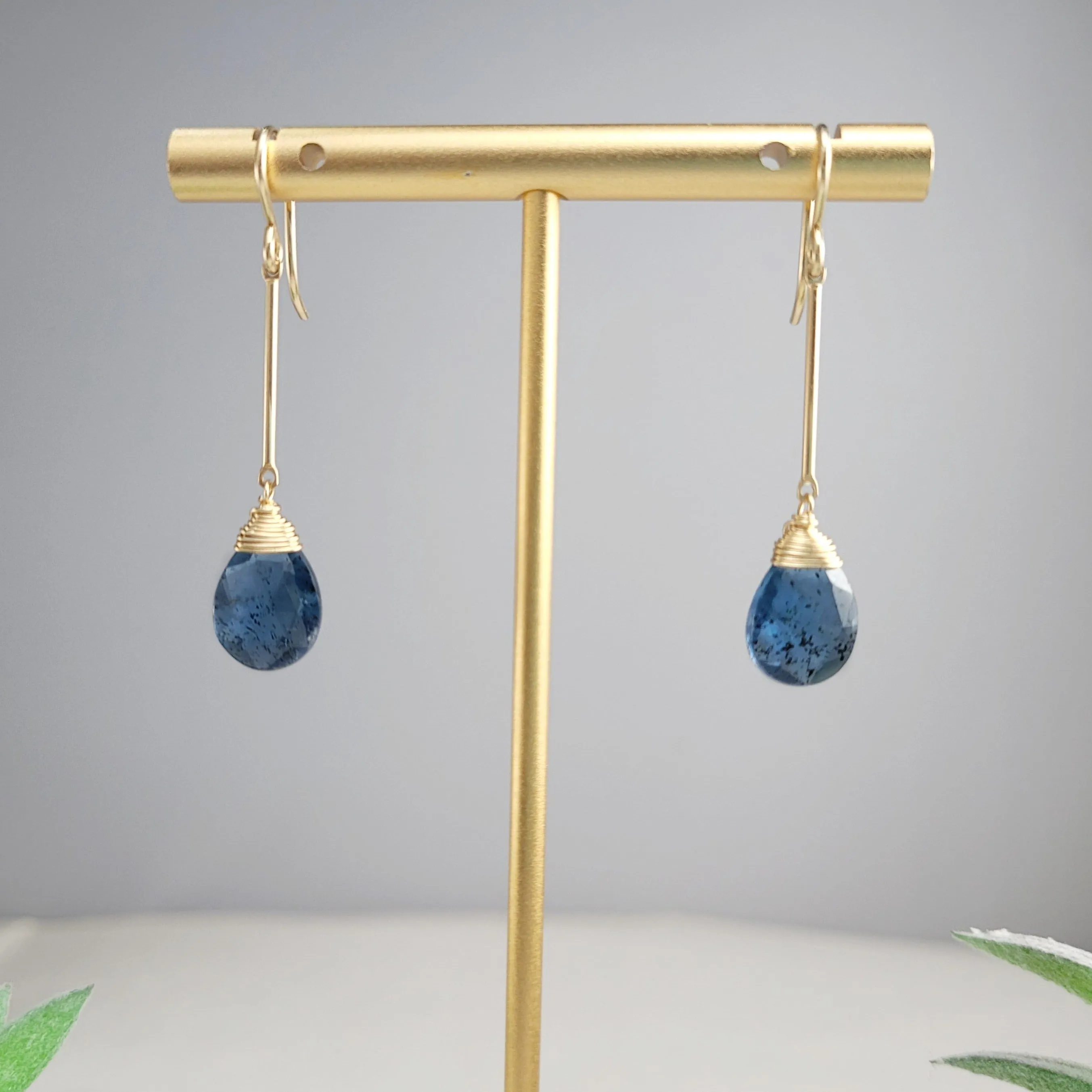 Moss Kyanite Dangle Earrings