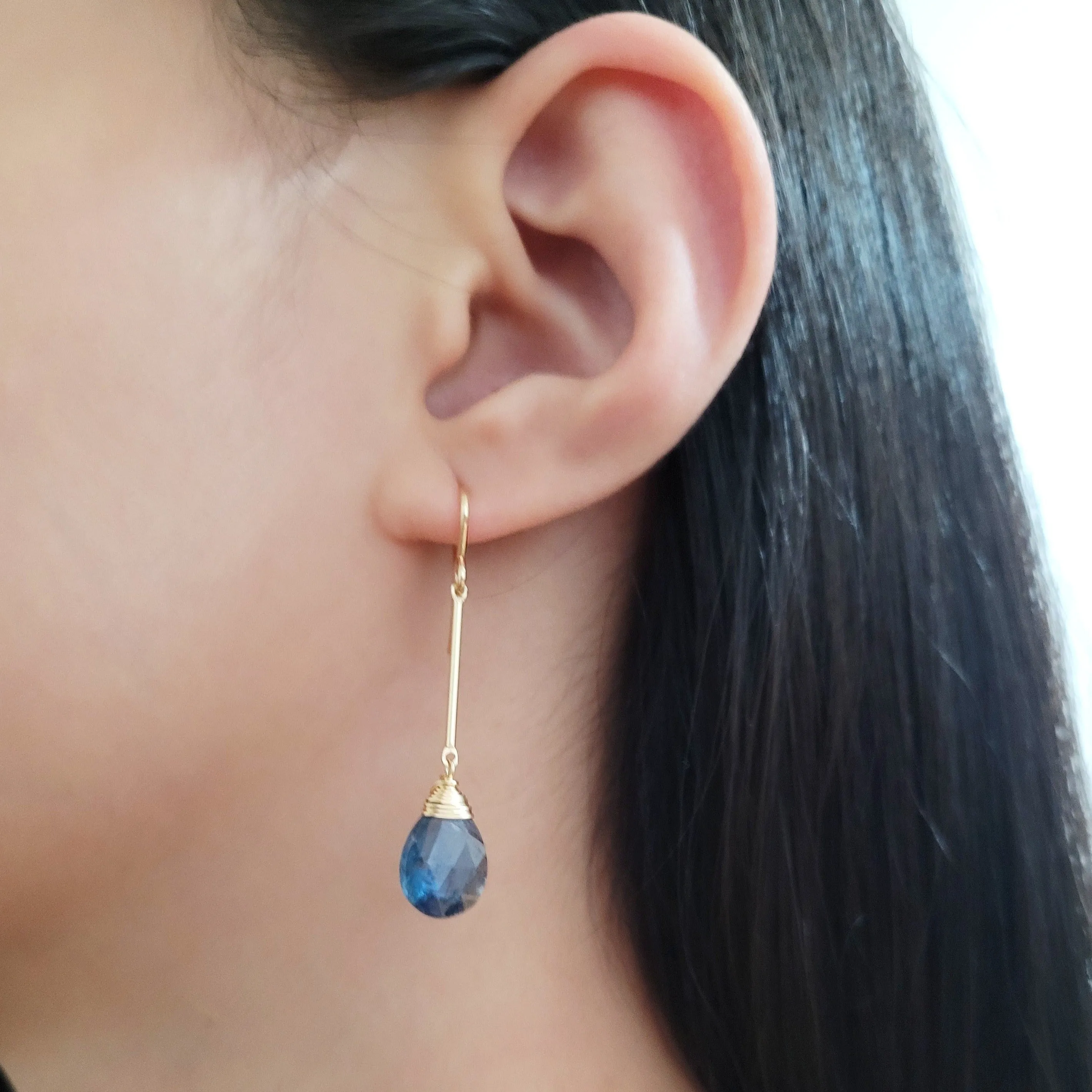 Moss Kyanite Dangle Earrings