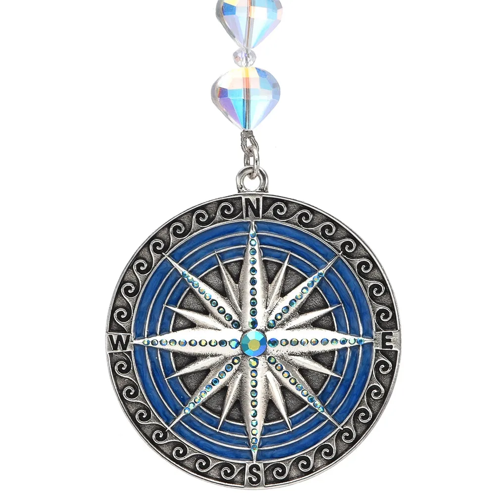 Mystic Goddess Seaview Moon Compass Rose Shimmer (Silver Ox/50mm Mystic Blue Sphinx)
