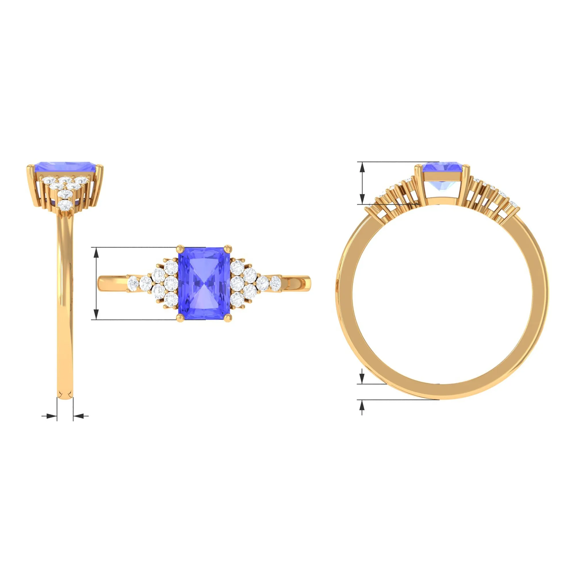 Natural Tanzanite Solitaire Engagement Ring