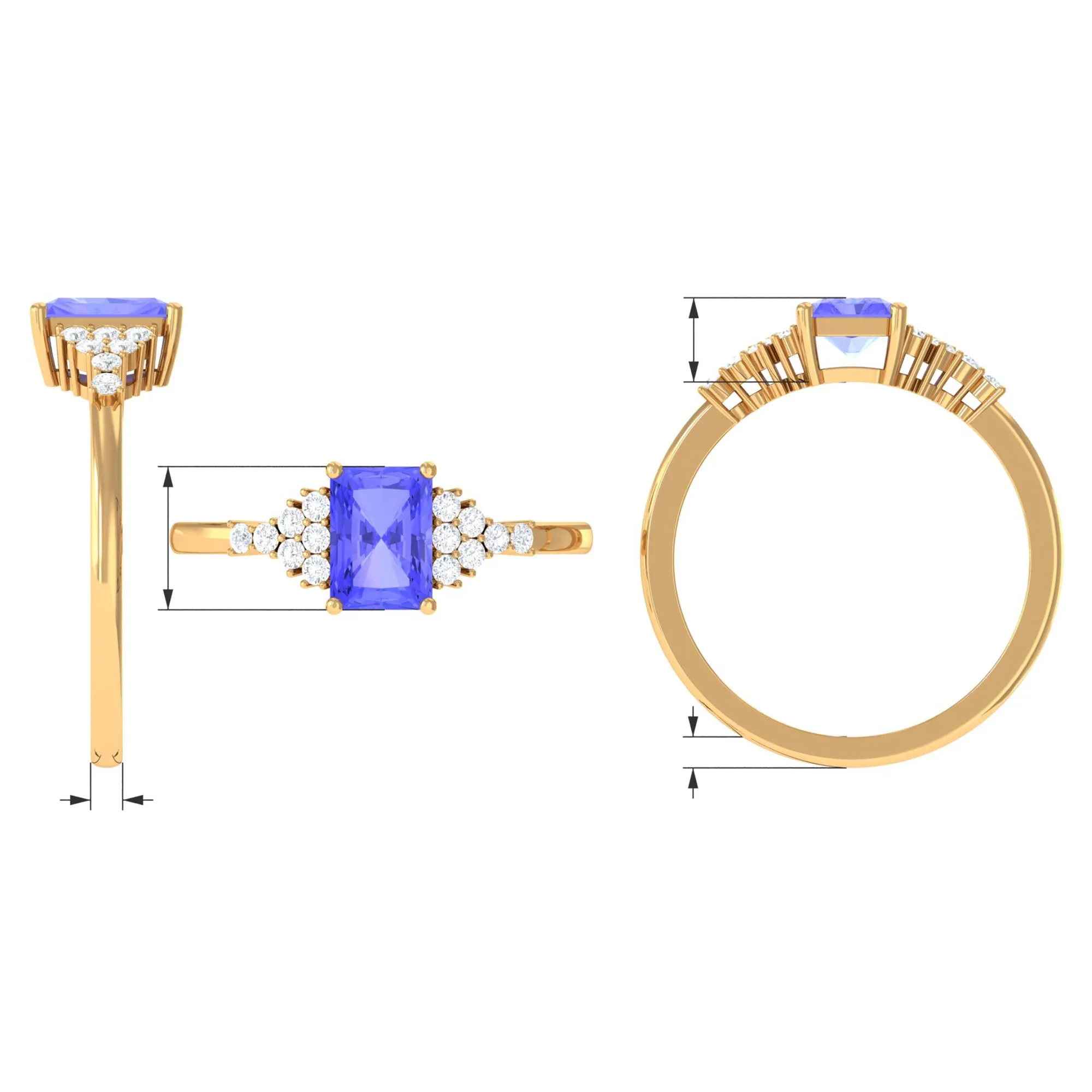 Natural Tanzanite Solitaire Engagement Ring