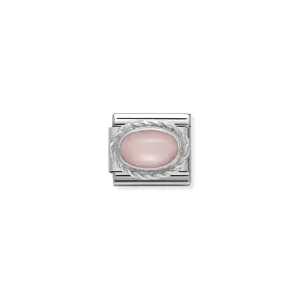 Nomination Composable Link Rope, Oval Pink Opal Stone, Silver
