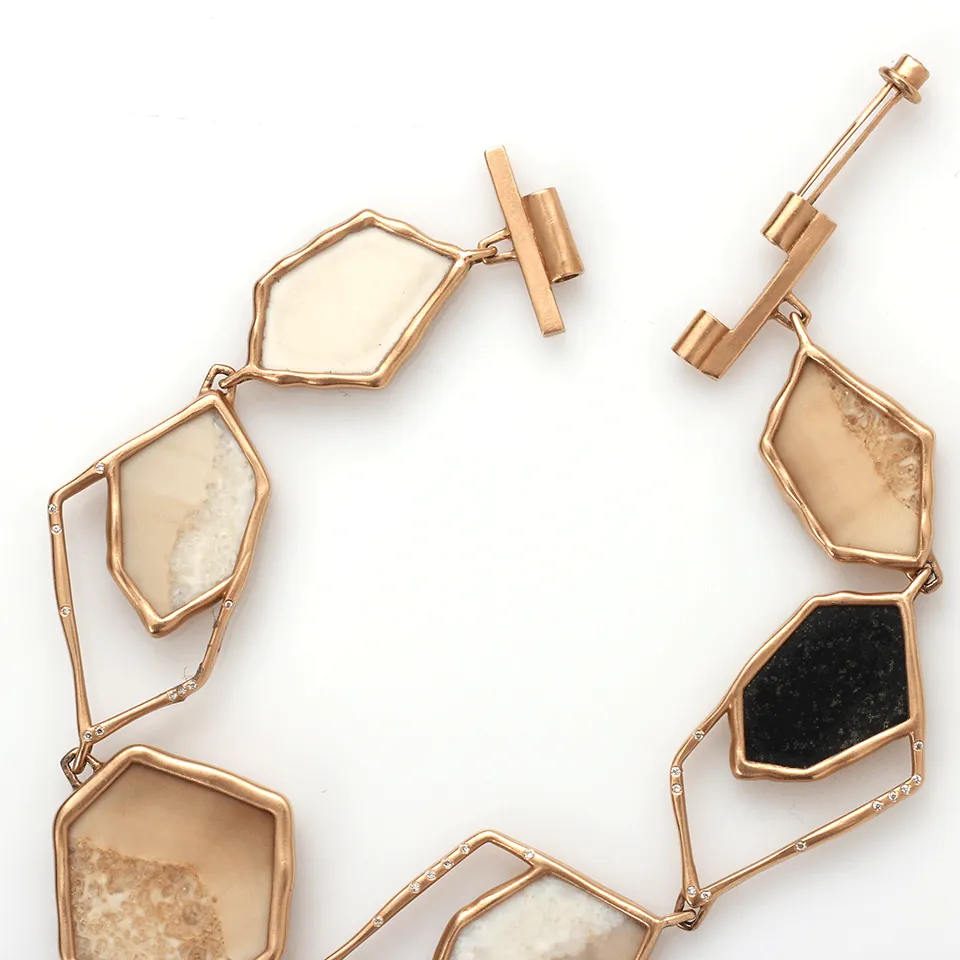 Ombre Fossilized Walrus Geometric Bracelet