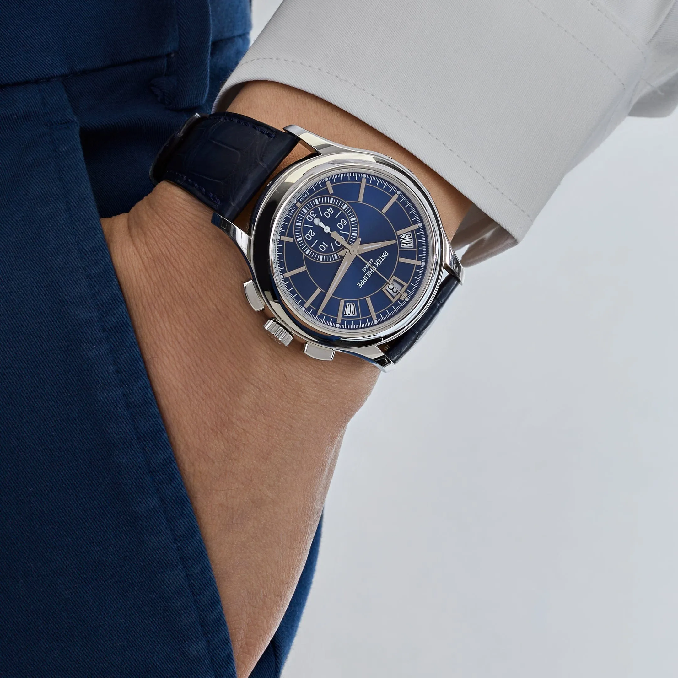 Patek Philippe Complications 5905P-001 Platinum Blue Dial Annual Calendar
