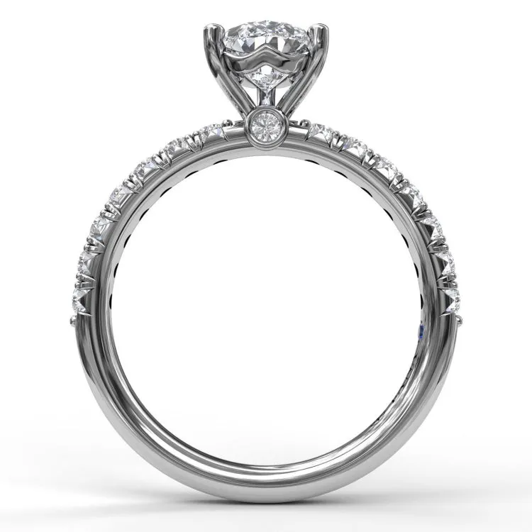 Pear Shape Solitaire With French Cut Pave