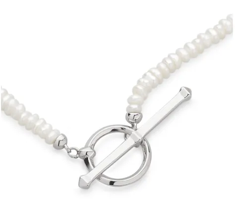Pearl Strand T-bar Necklace