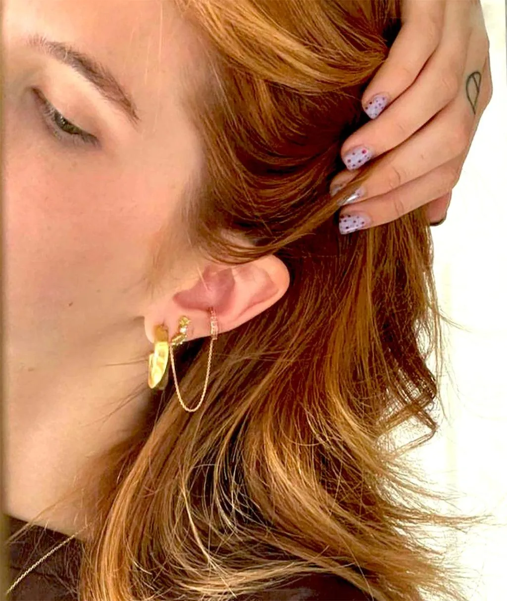 Peridot & Diamond Cluster Tri-Stud