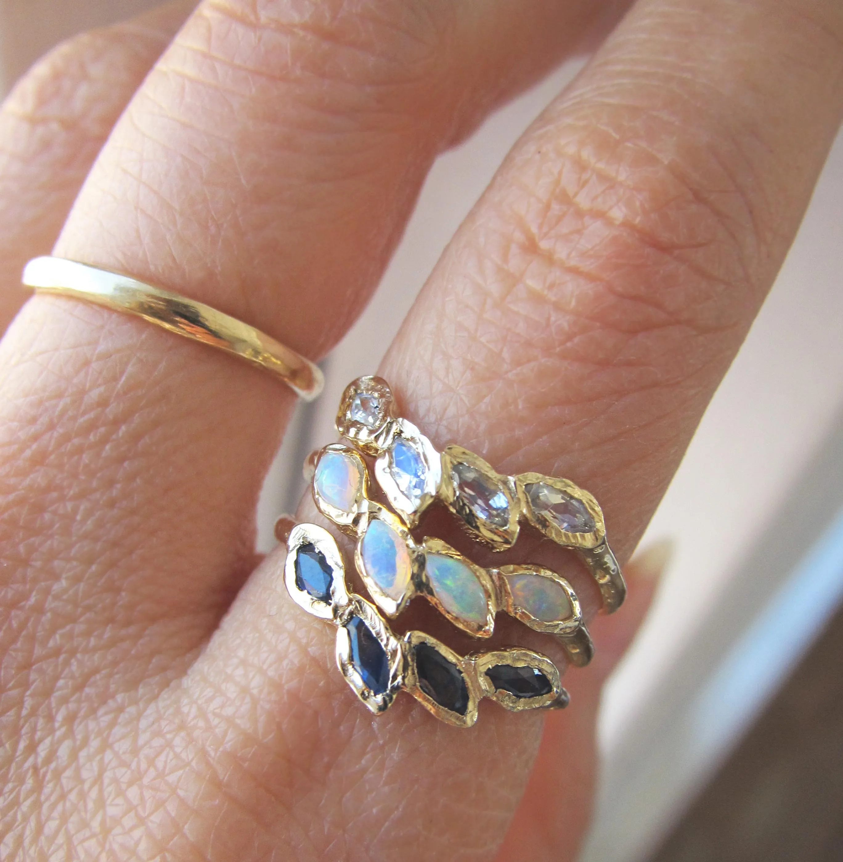 Petal Moonstone Ring
