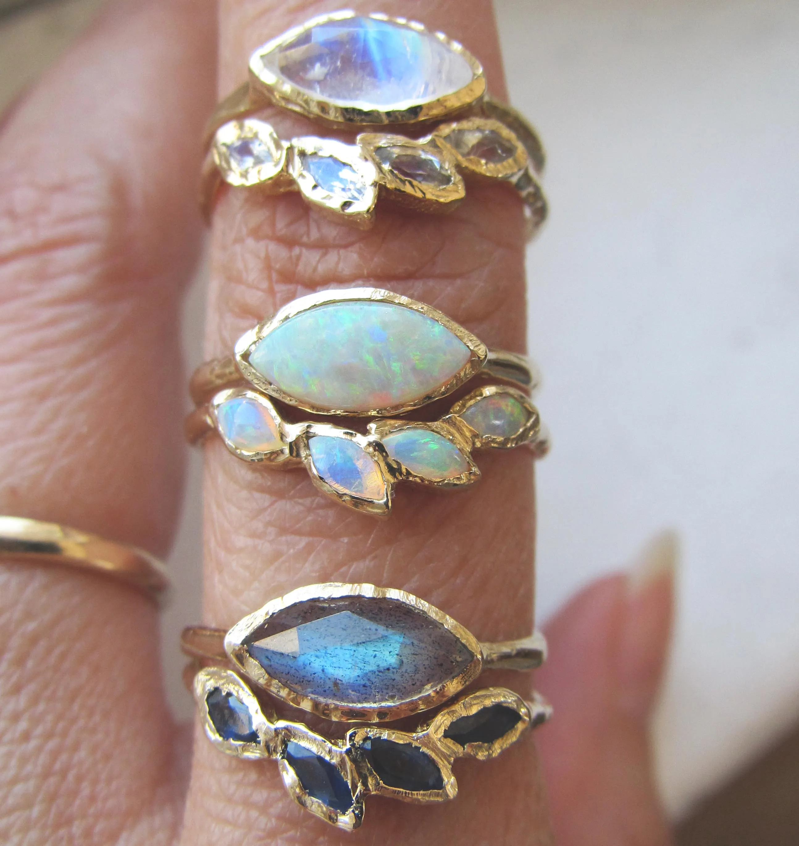 Petal Moonstone Ring